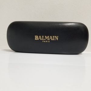 Balmain Authentic Eyeglasses Sunglasses Black Felt Lined Clamshell Hard Case
